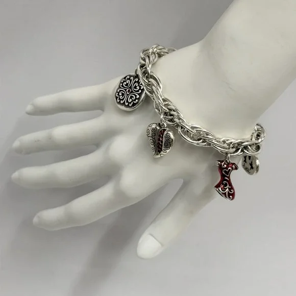 Brighton Heart of Hope Charm Bracelet Courage Love Hope Dream 7 1/2" - 8 1/2" - Picture 3 of 12
